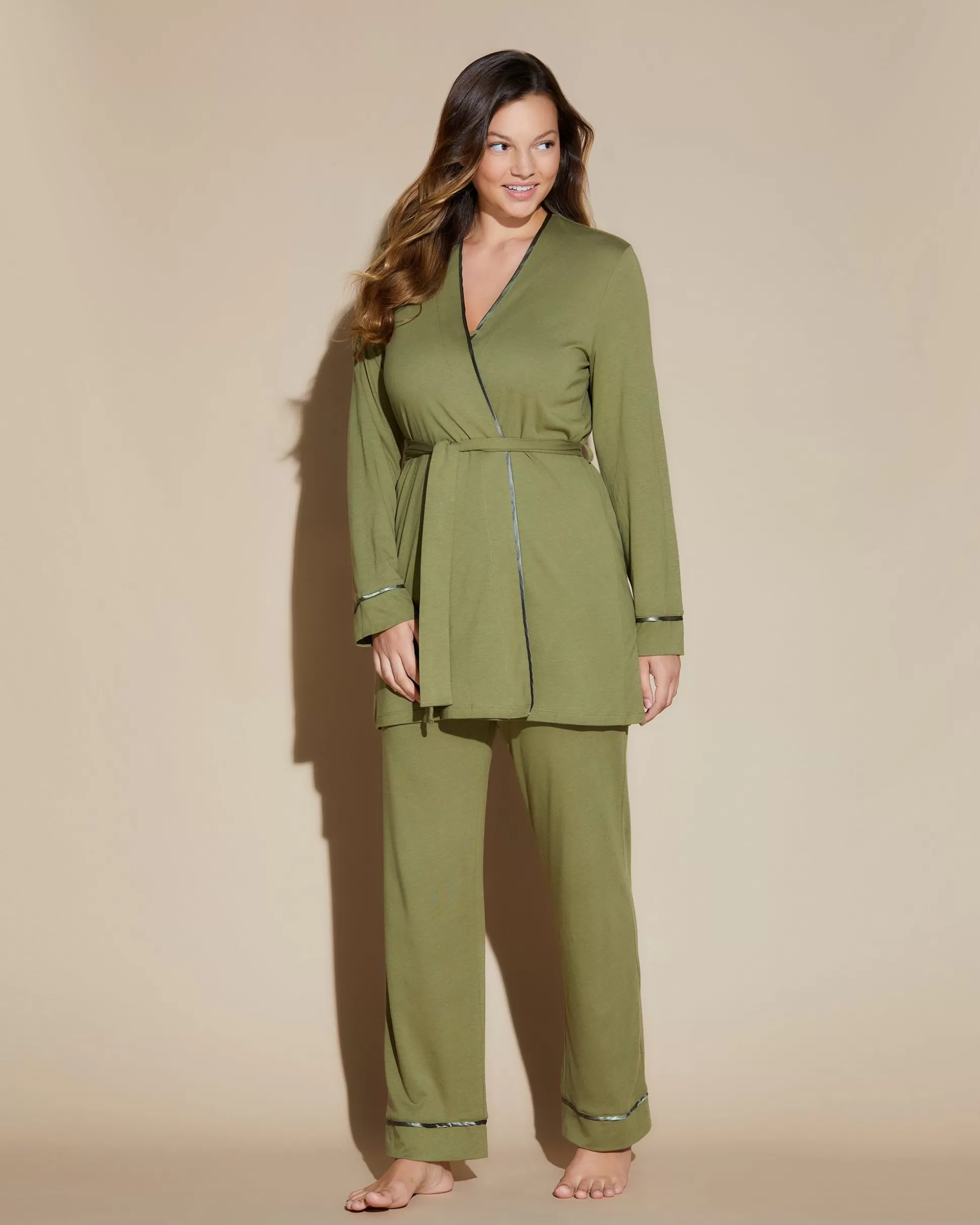 Cosabella Sleep & Loungewear | Curvy 3 Piece Pajama Set With Robe