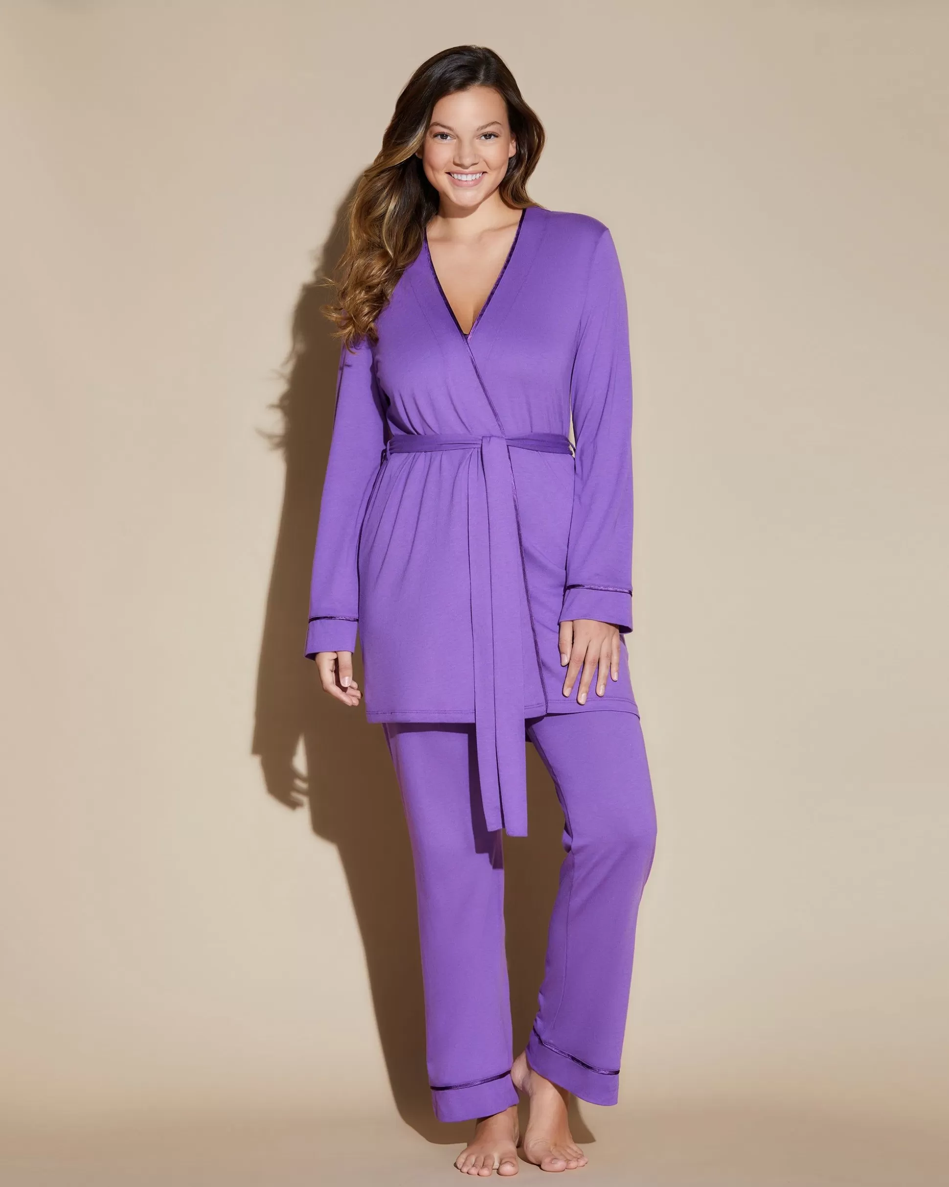 Cosabella Sleep & Loungewear | Curvy 3 Piece Pajama Set With Robe