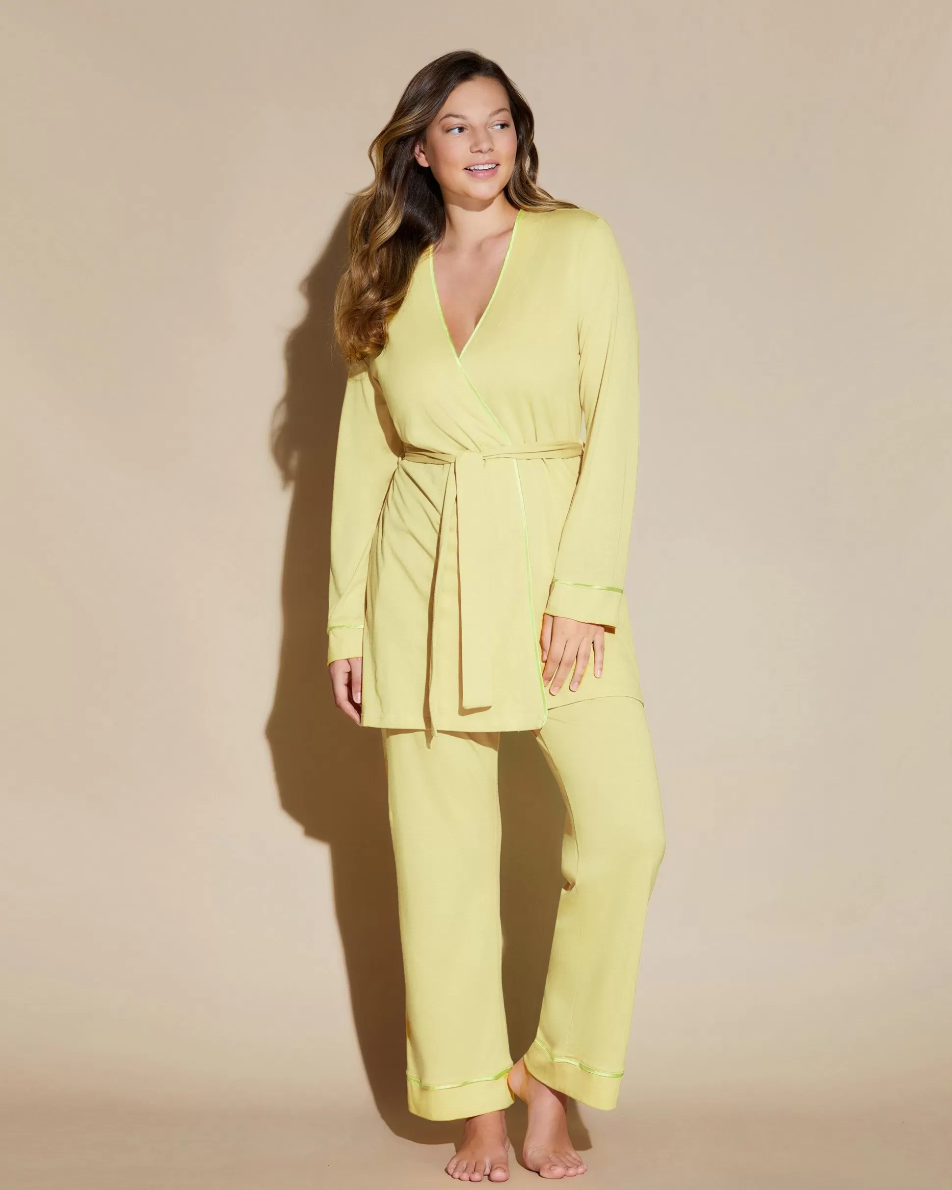 Cosabella Sleep & Loungewear | Curvy 3 Piece Pajama Set With Robe