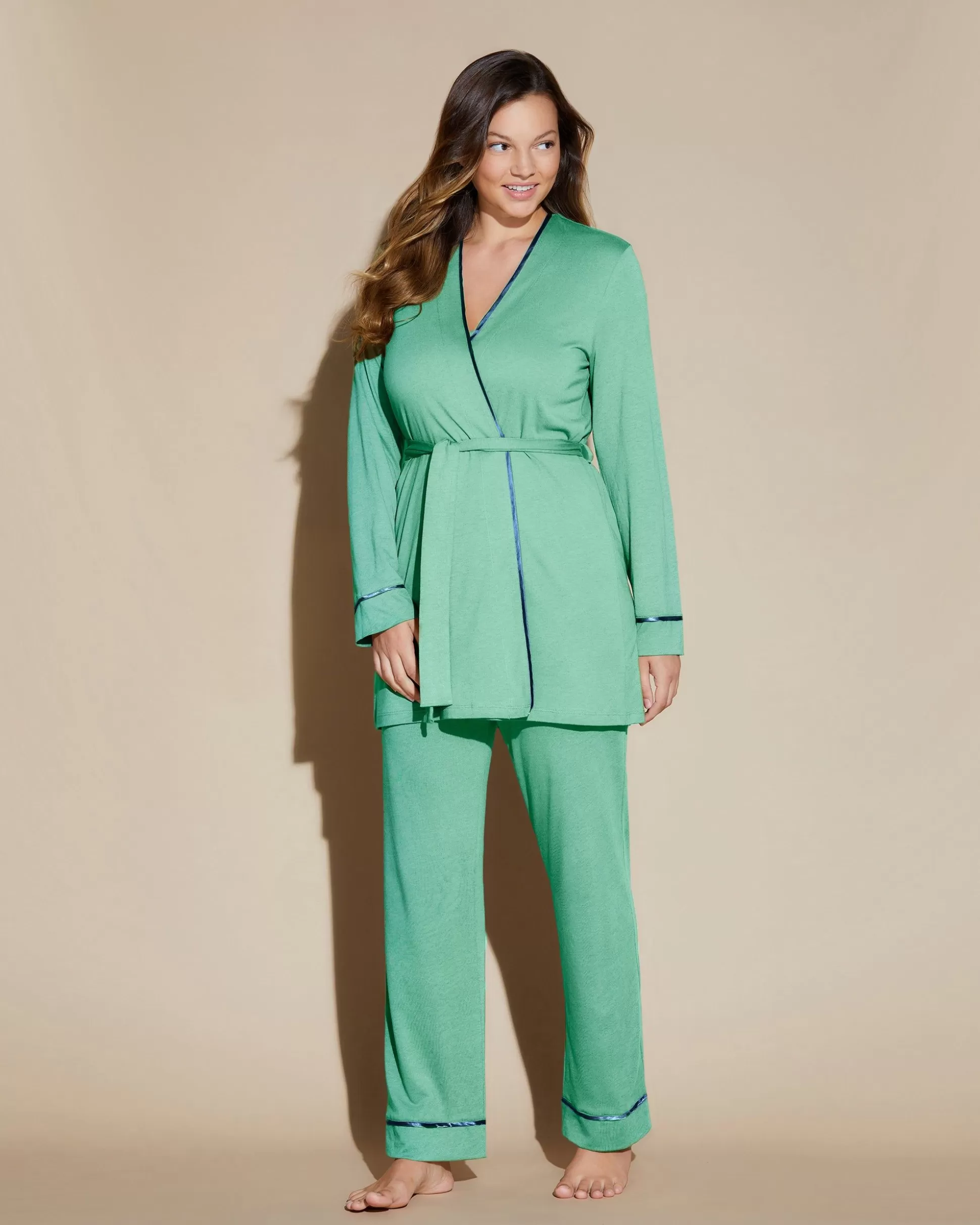 Cosabella Sleep & Loungewear | Curvy 3 Piece Pajama Set With Robe