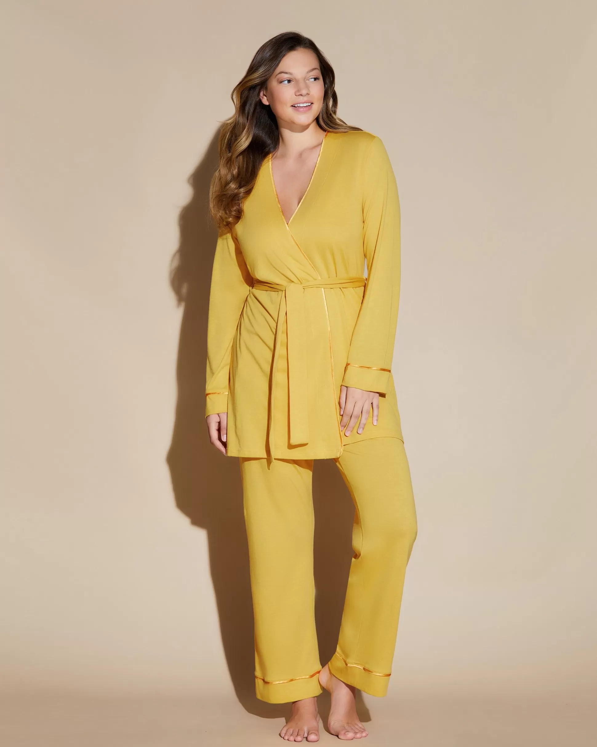 Cosabella Sleep & Loungewear | Curvy 3 Piece Pajama Set With Robe