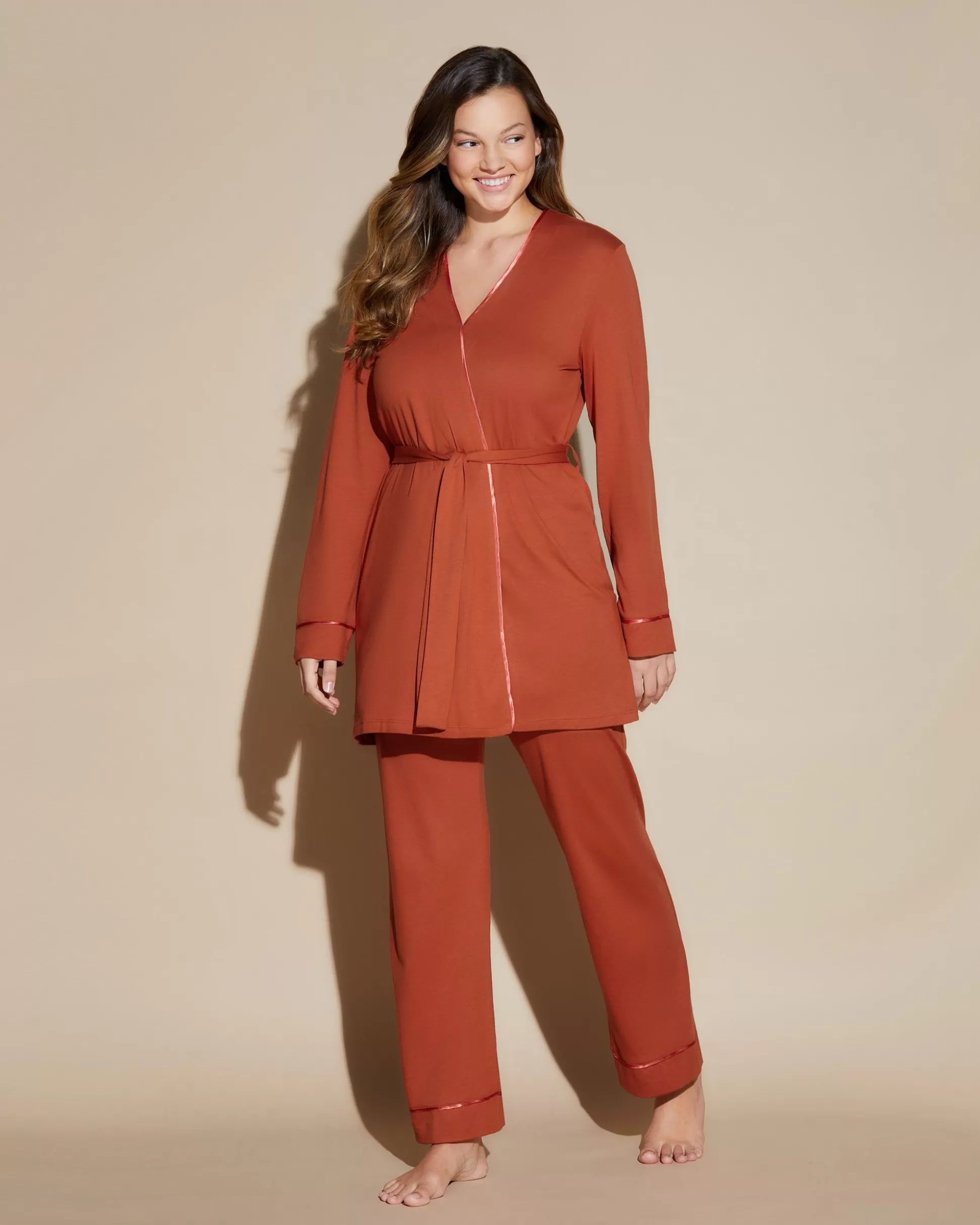 Cosabella Sleep & Loungewear | Curvy 3 Piece Pajama Set With Robe