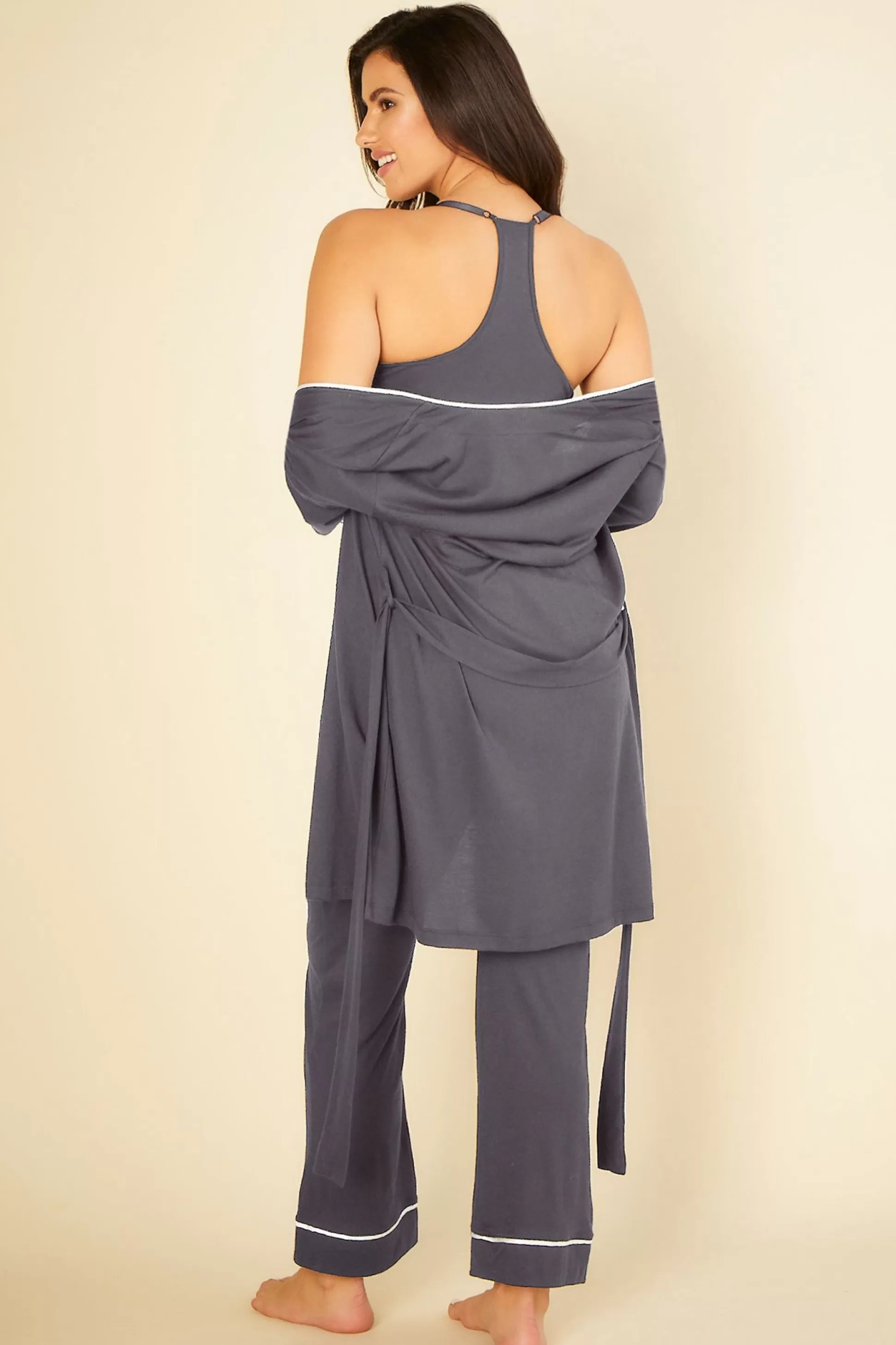 Cosabella Pj Sets | Curvy 3 Piece Pajama Set With Robe