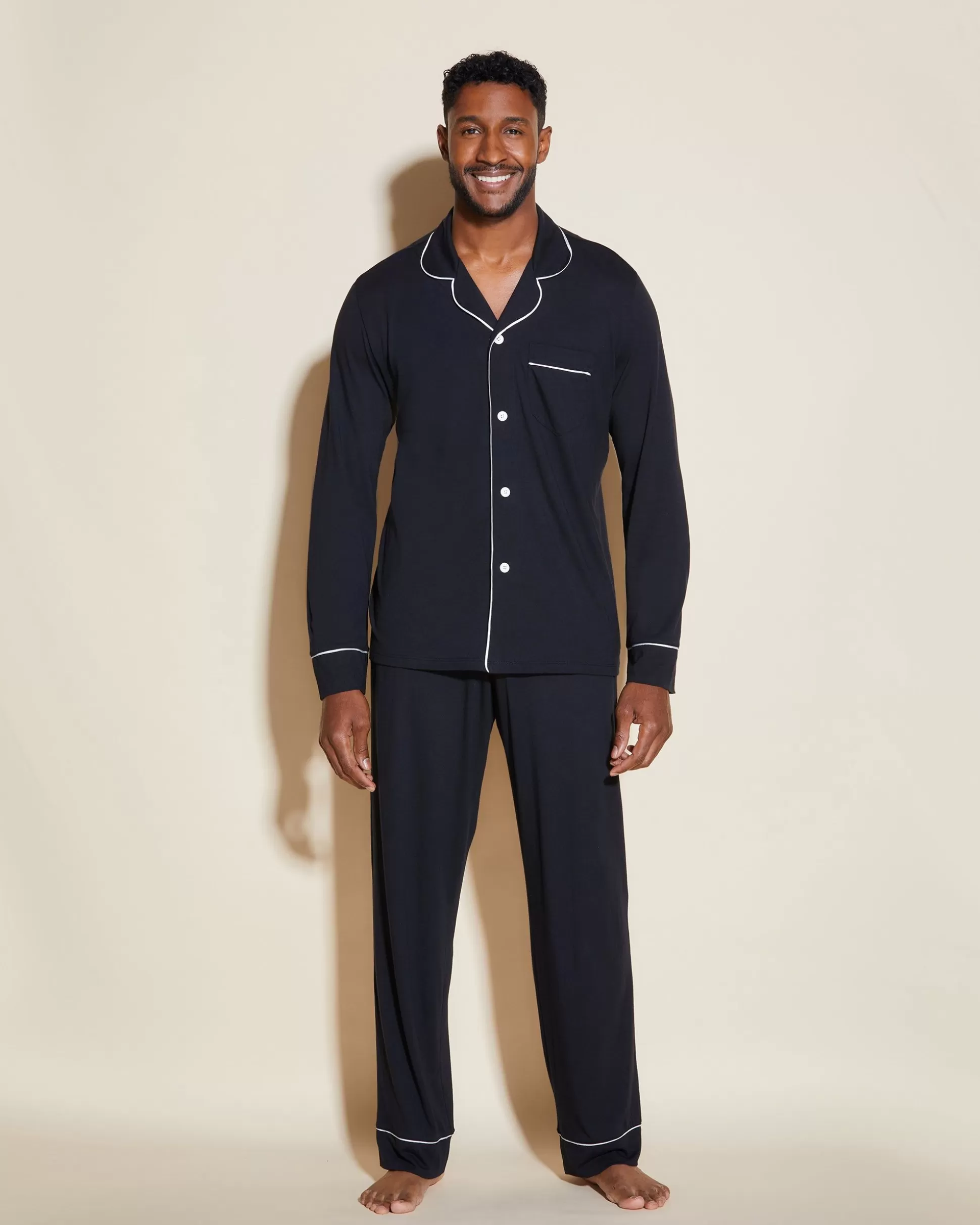 Cosabella Men'S Pj Sets | Ensemble De Pyjama Classique A Manches Longues Et Pantalon Pour Hommes