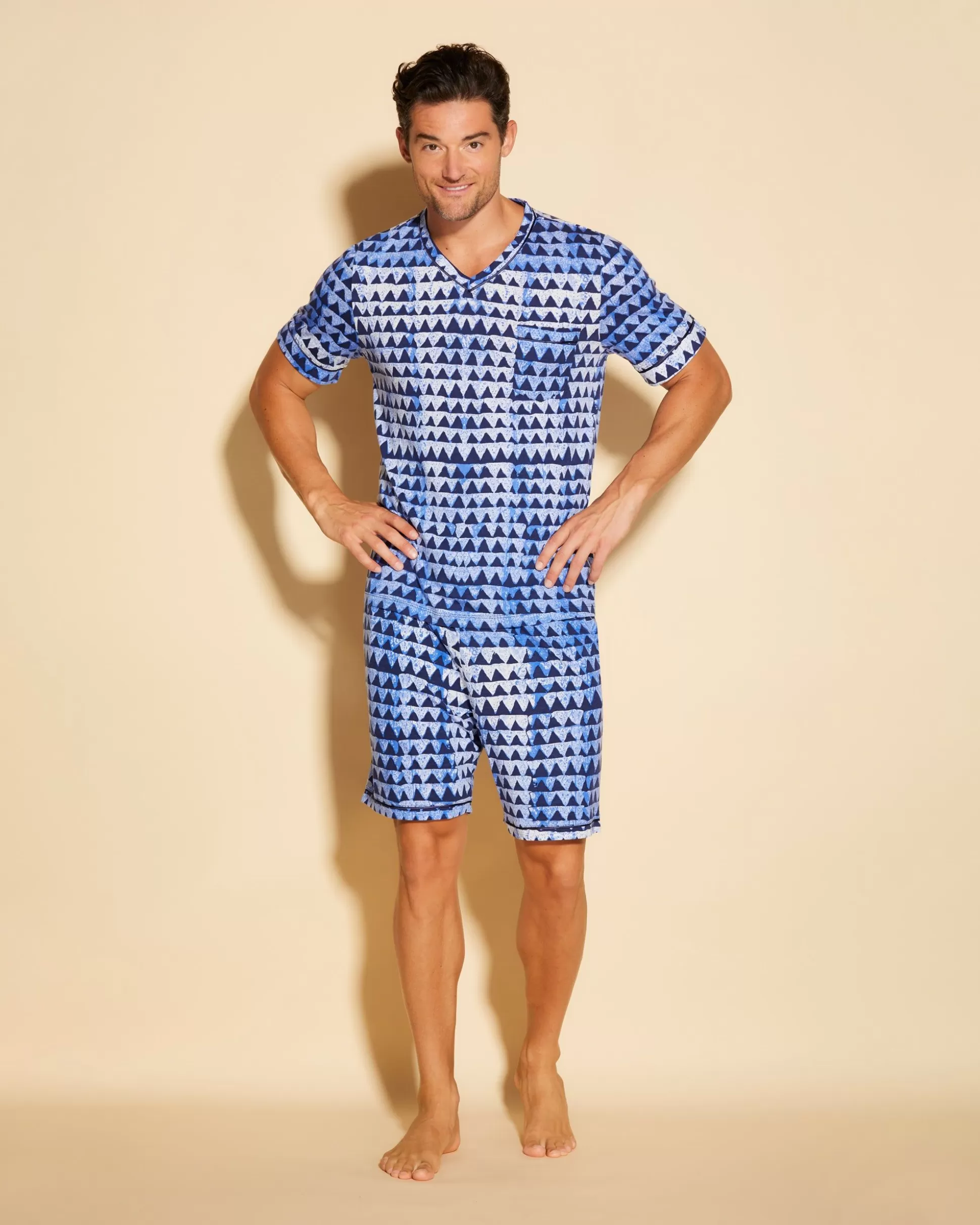 Cosabella Men'S Pj Sets | Kurzarmeliges Top & Shorts Pyjama-Set Fur Manner