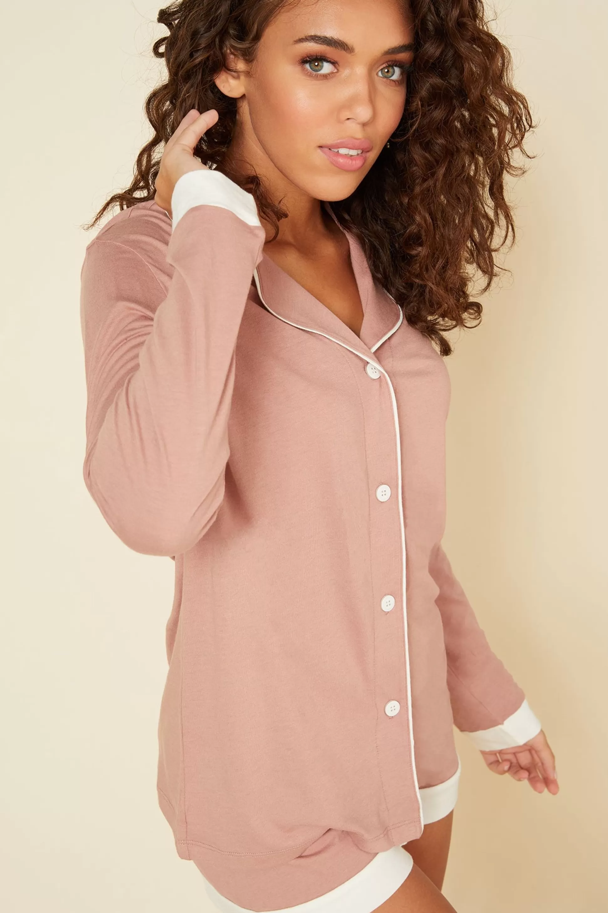 Cosabella Pj Sets | Long Sleeve Top & Boxer Pajama Set