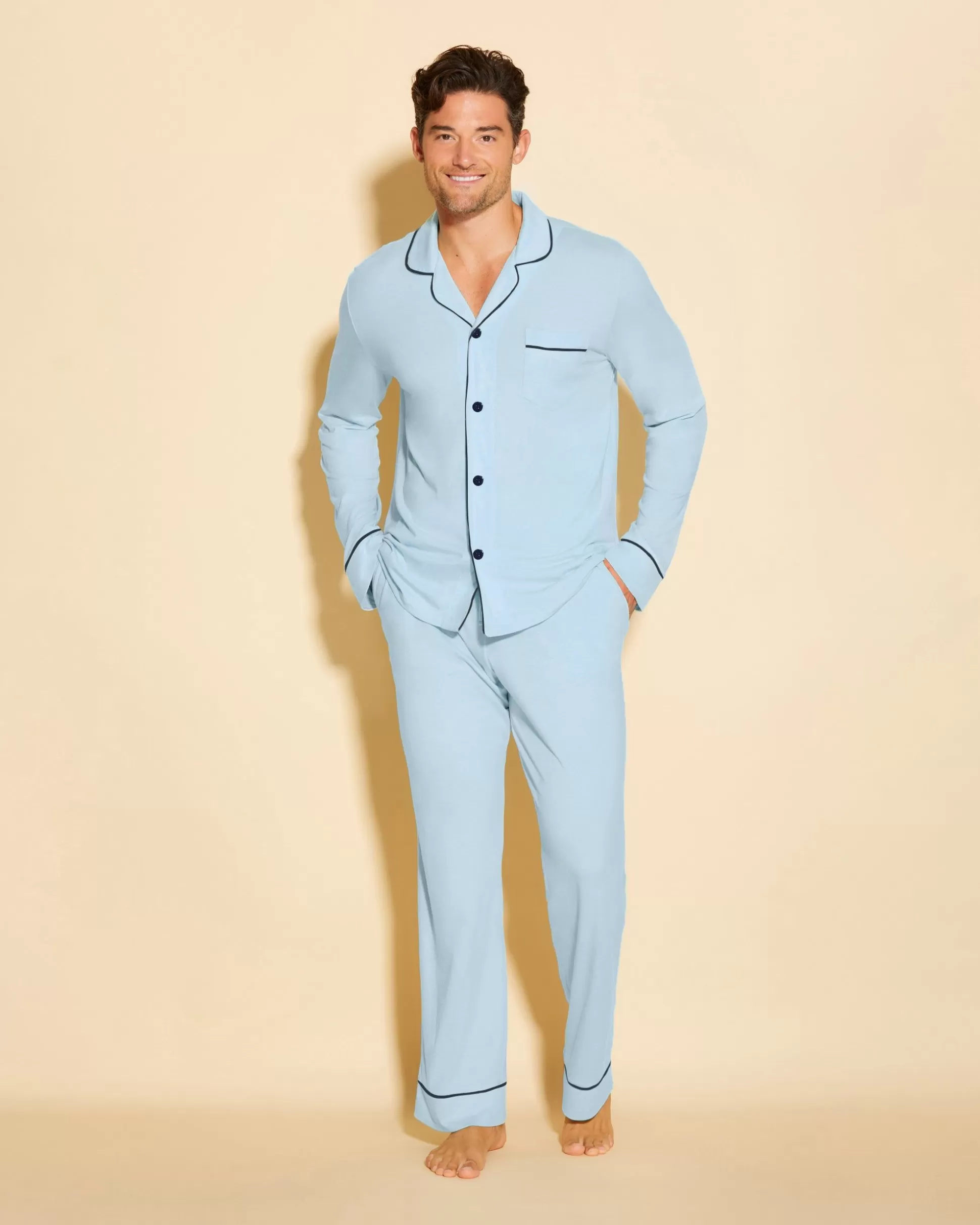 Cosabella Men'S Pj Sets | Men'S Classic Long Sleeve Top & Pant Pajama Set