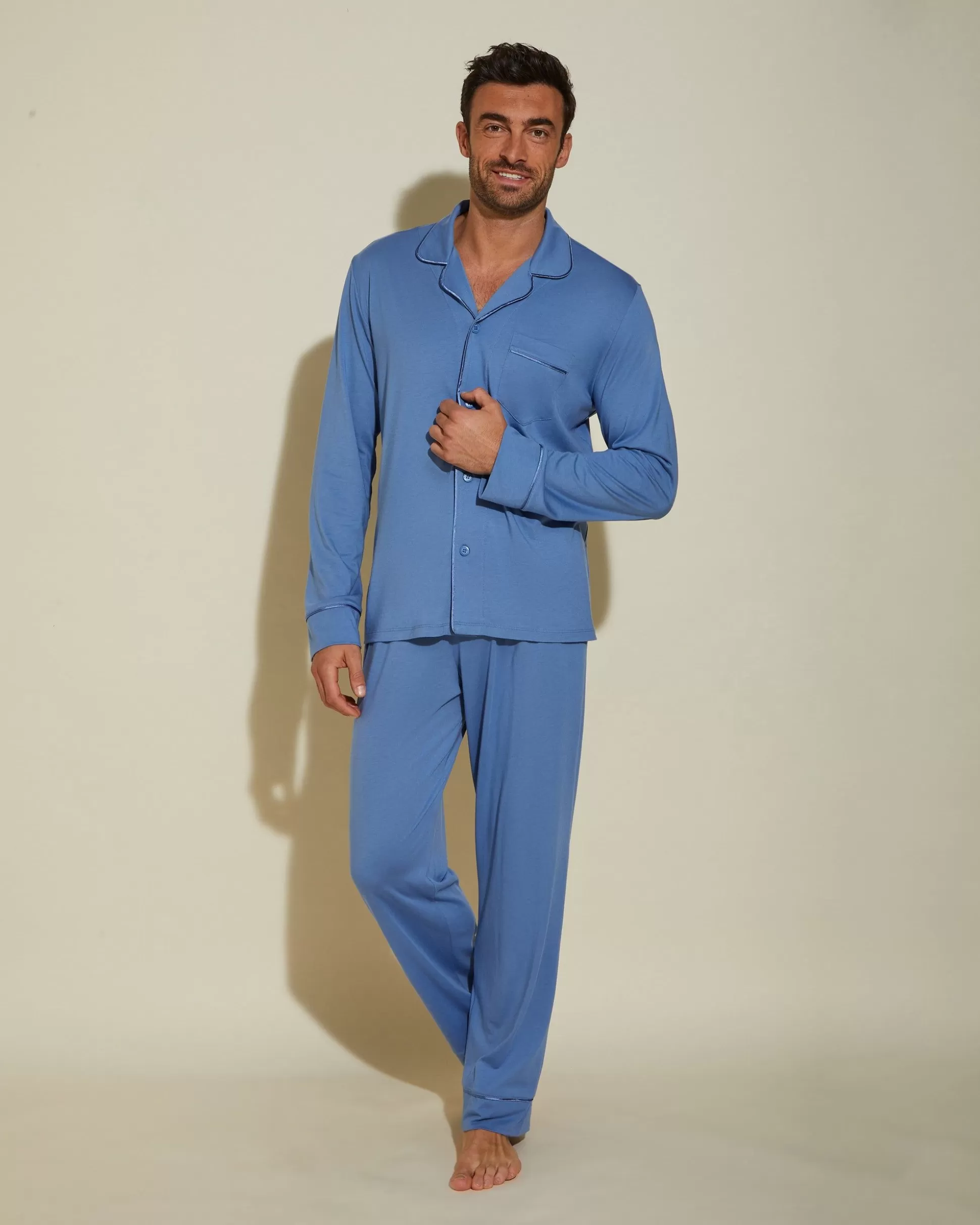 Cosabella Men'S Pj Sets | Men'S Classic Long Sleeve Top & Pant Pajama Set