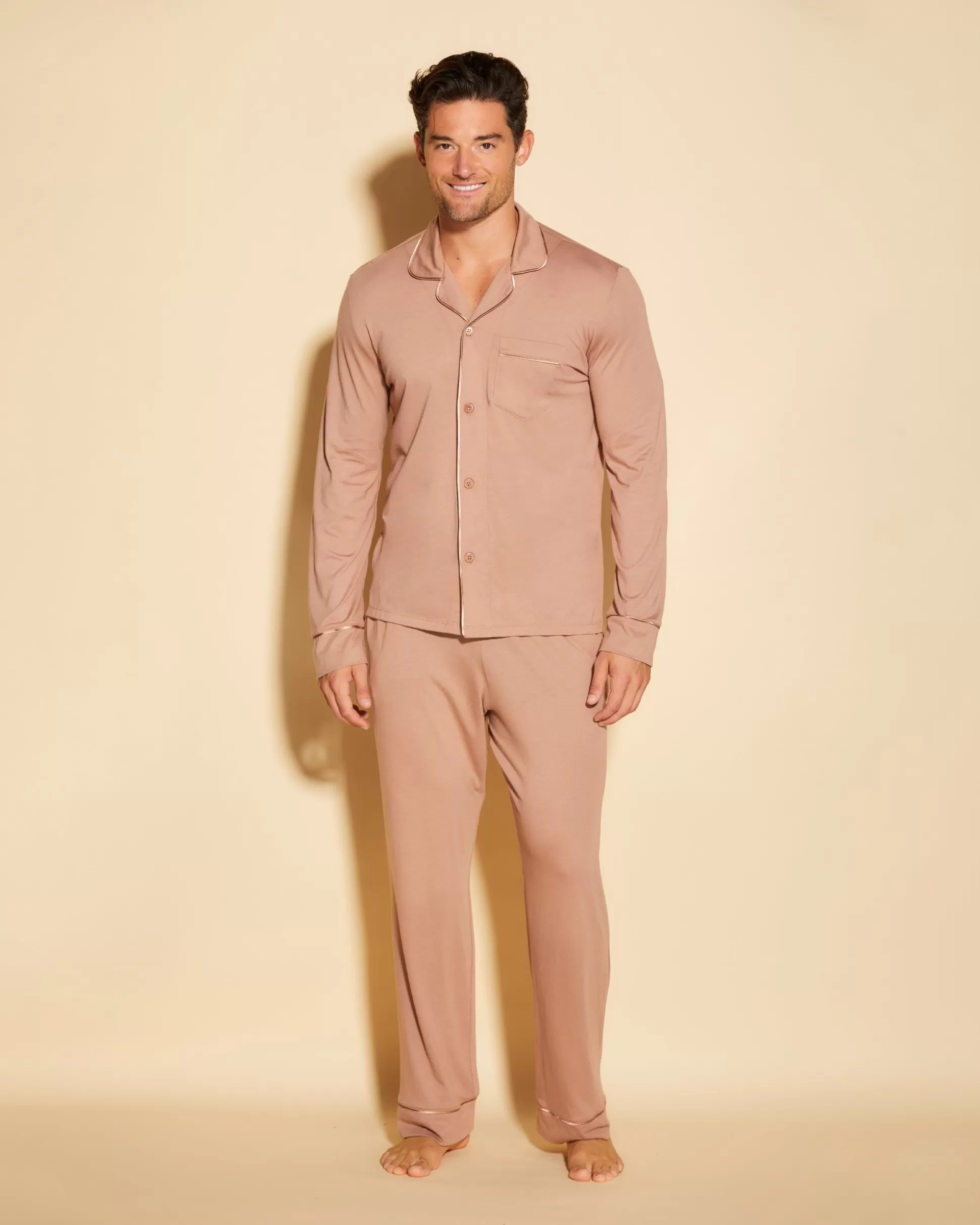 Cosabella Men'S Pj Sets | Men'S Classic Long Sleeve Top & Pant Pajama Set