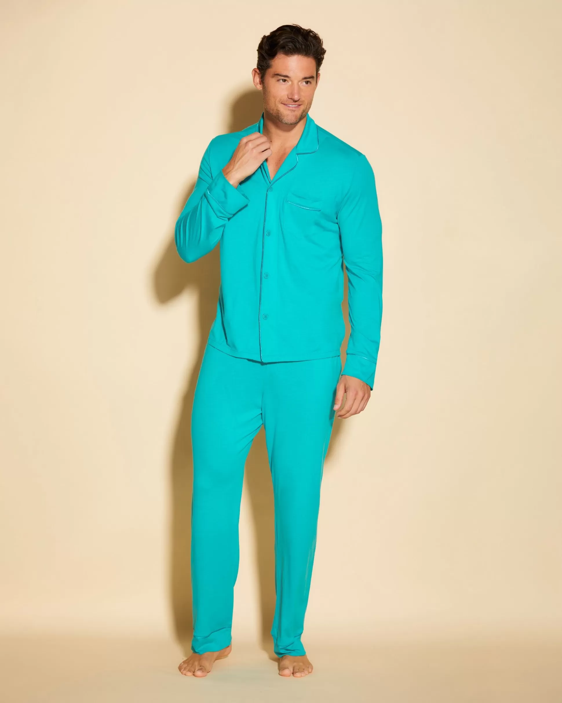 Cosabella Men'S Pj Sets | Men'S Classic Long Sleeve Top & Pant Pajama Set