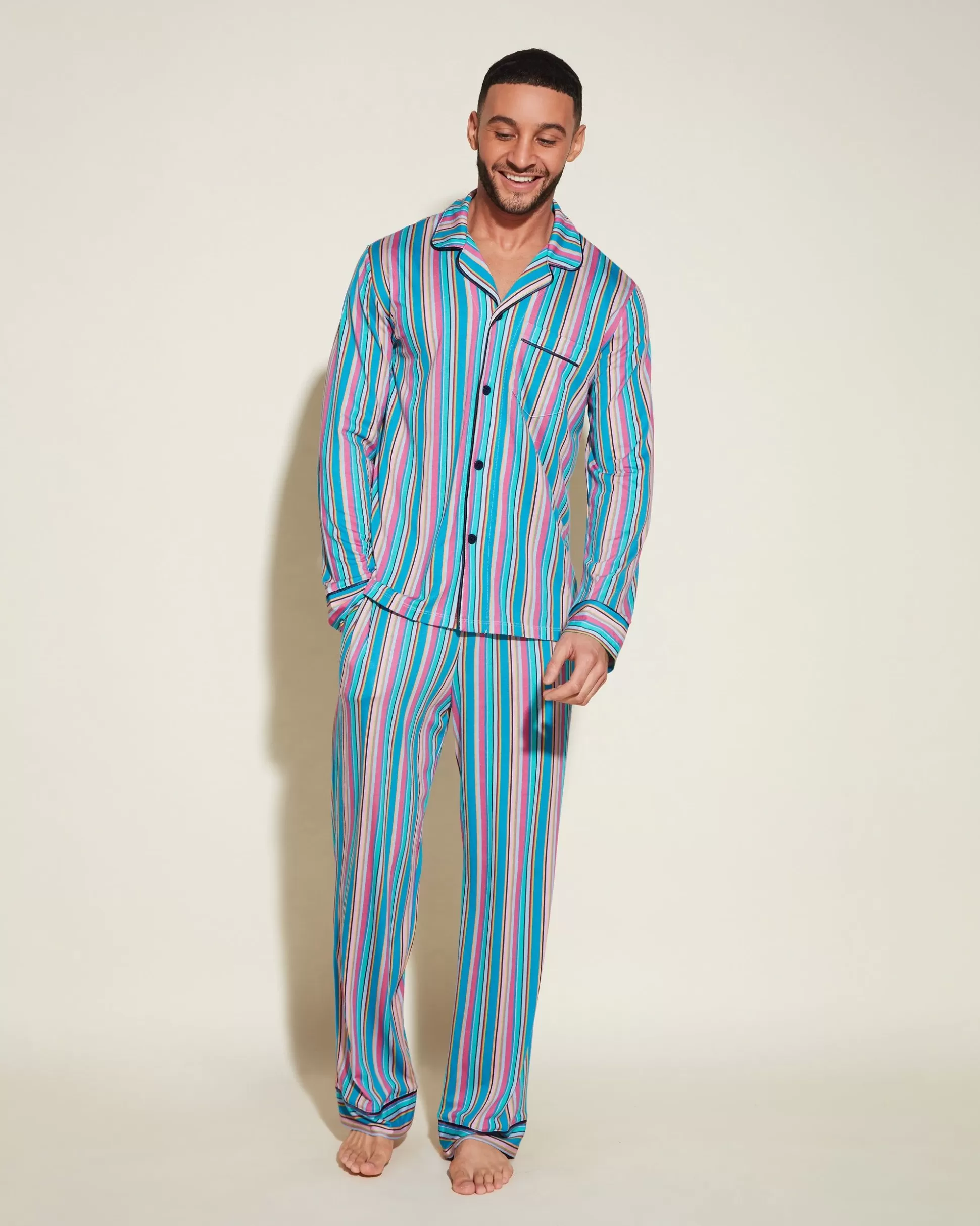 Cosabella Men'S Pj Sets | Men'S Classic Long Sleeve Top & Pant Pajama Set