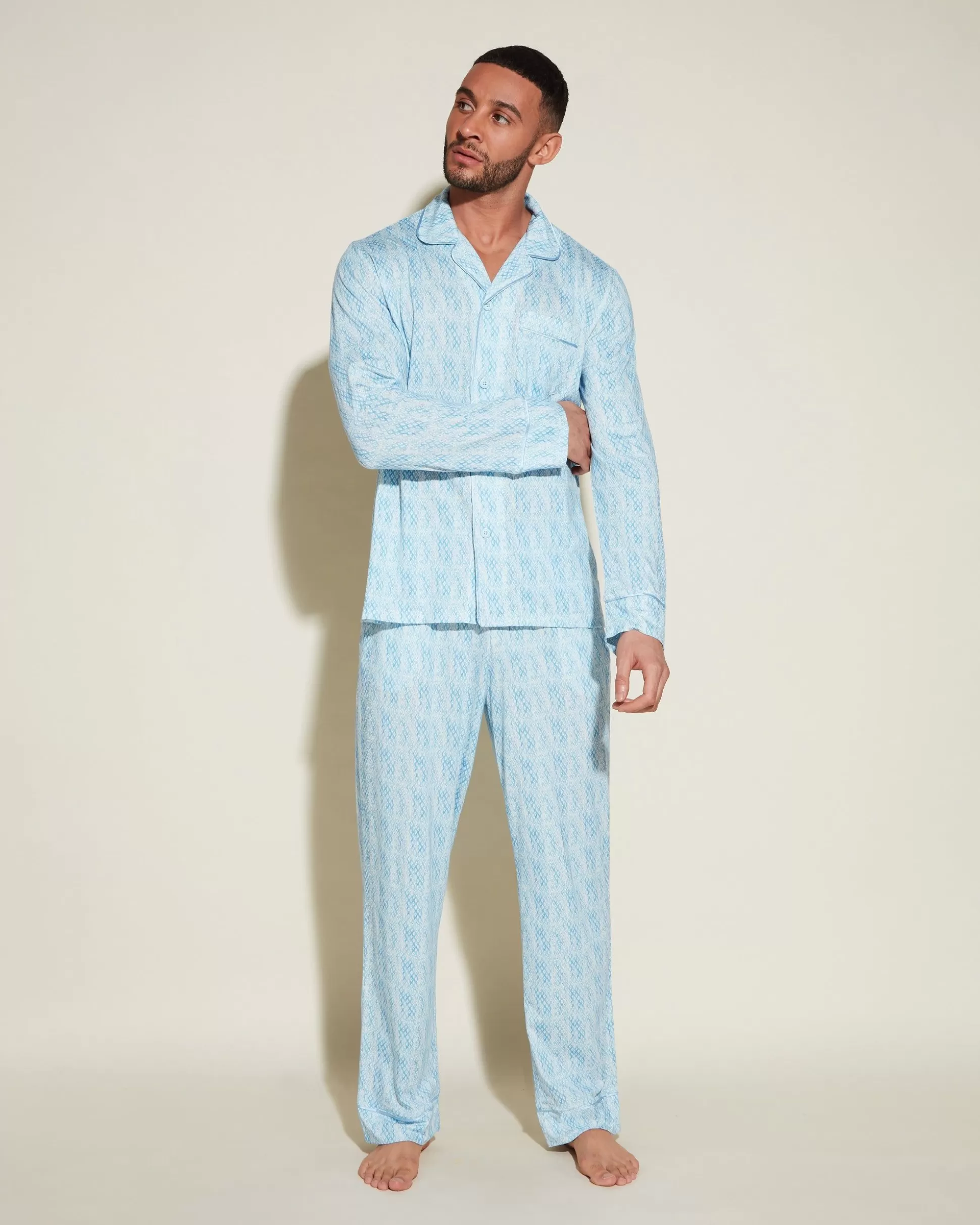 Cosabella Men'S Pj Sets | Men'S Classic Long Sleeve Top & Pant Pajama Set