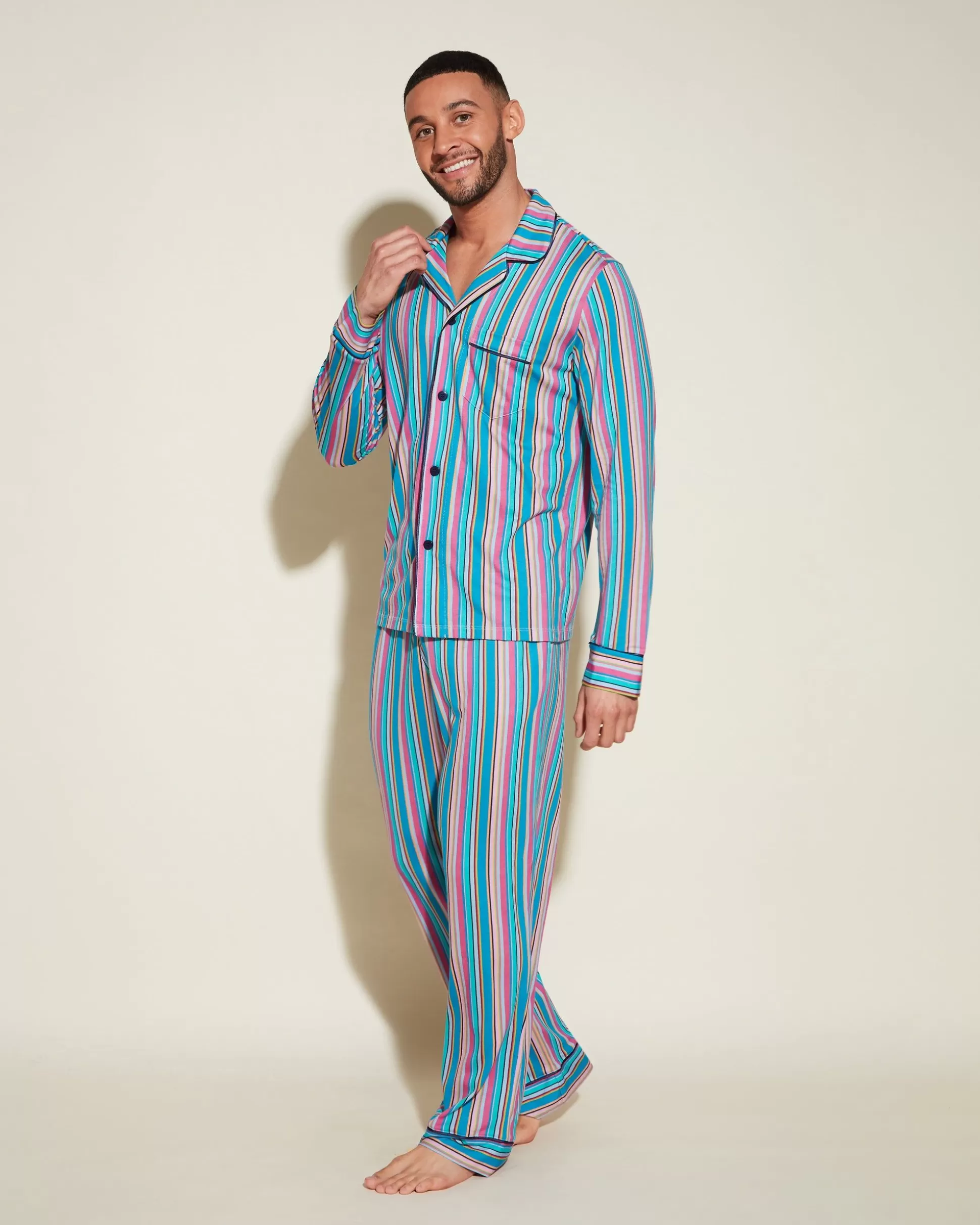 Cosabella Men'S Pj Sets | Men'S Classic Long Sleeve Top & Pant Pajama Set