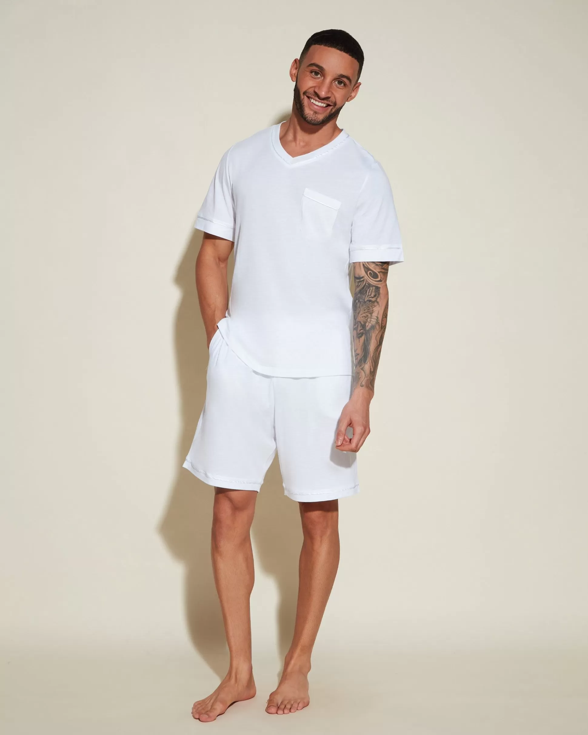 Cosabella Men'S Pj Sets | Men'S Short Sleeve Top & Shorts Pajama Set