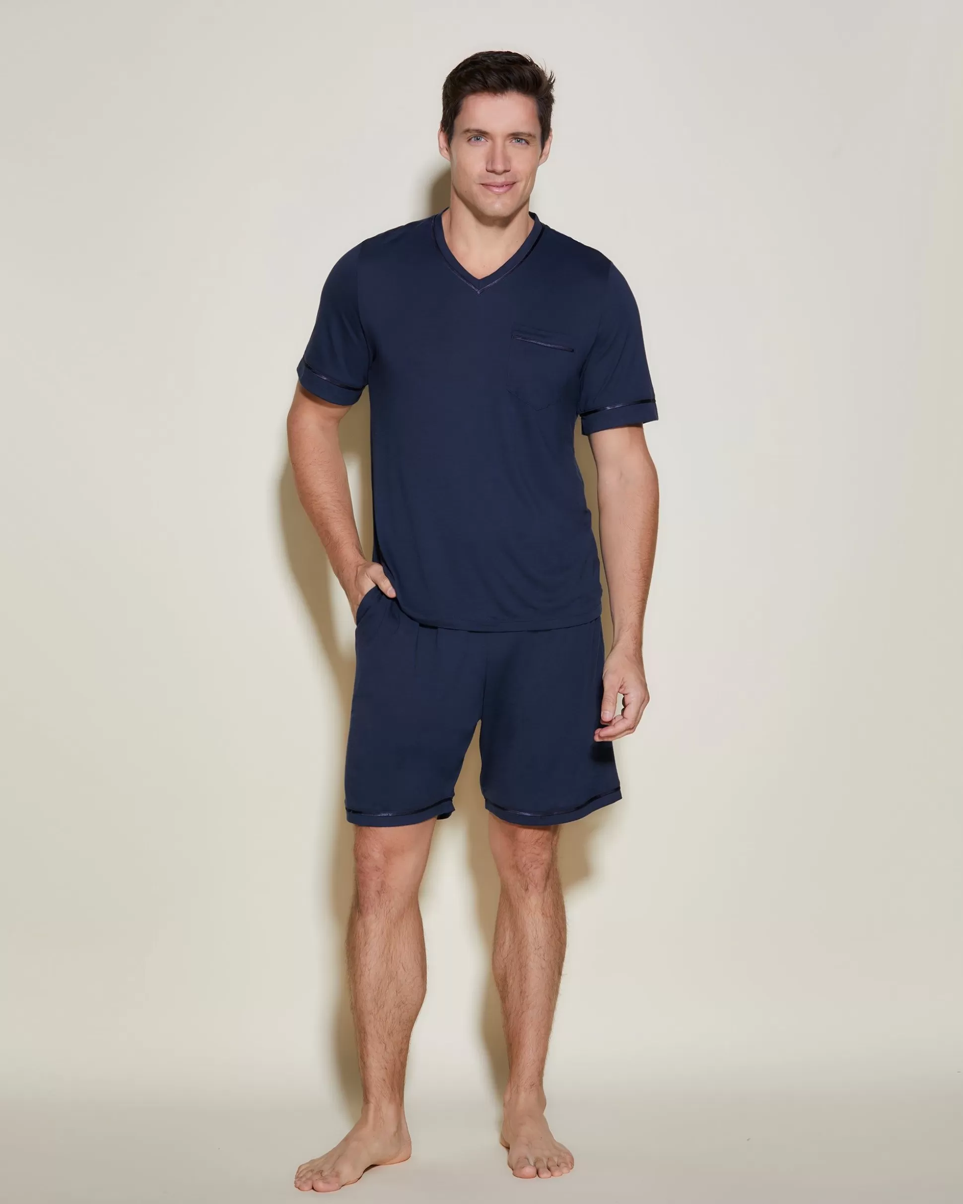 Cosabella Men'S Pj Sets | Men'S Short Sleeve Top & Shorts Pajama Set