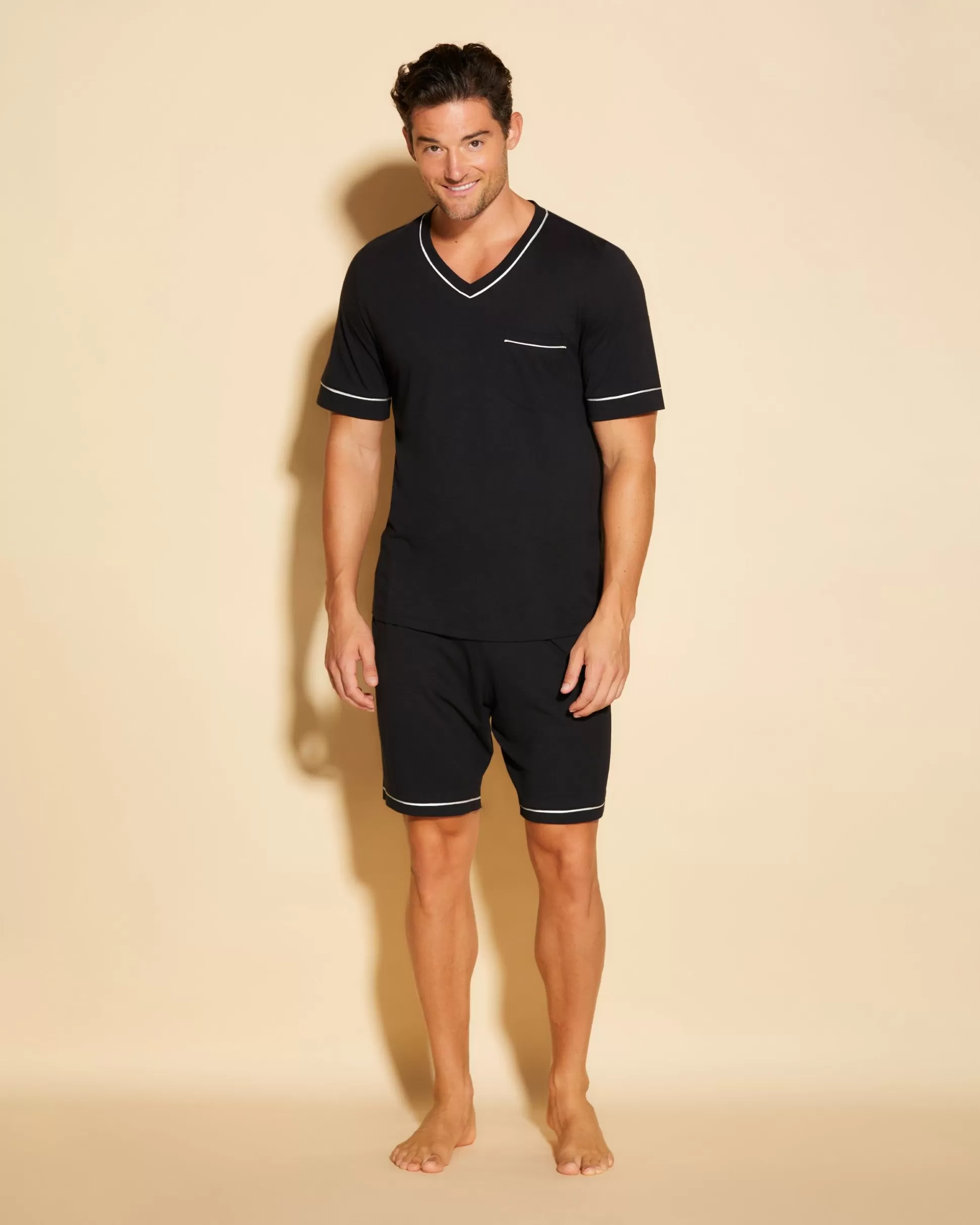 Cosabella Men'S Pj Sets | Men'S Short Sleeve Top & Shorts Pajama Set