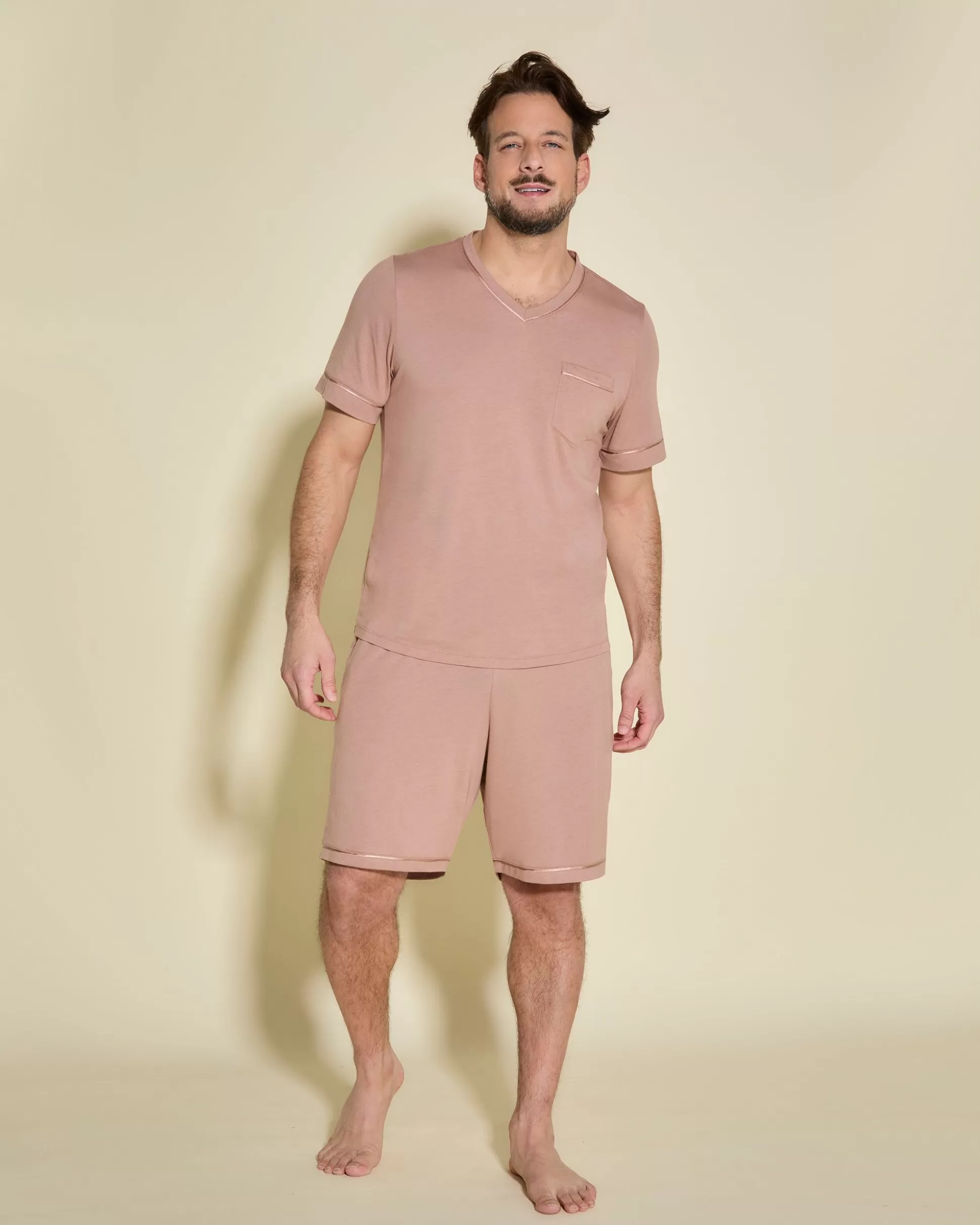 Cosabella Men'S Pj Sets | Men'S Short Sleeve Top & Shorts Pajama Set