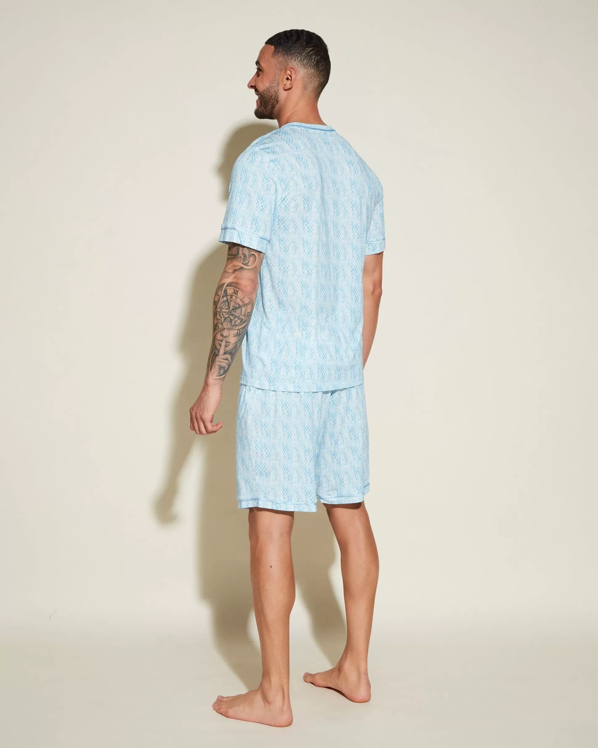 Cosabella Men'S Pj Sets | Men'S Short Sleeve Top & Shorts Pajama Set