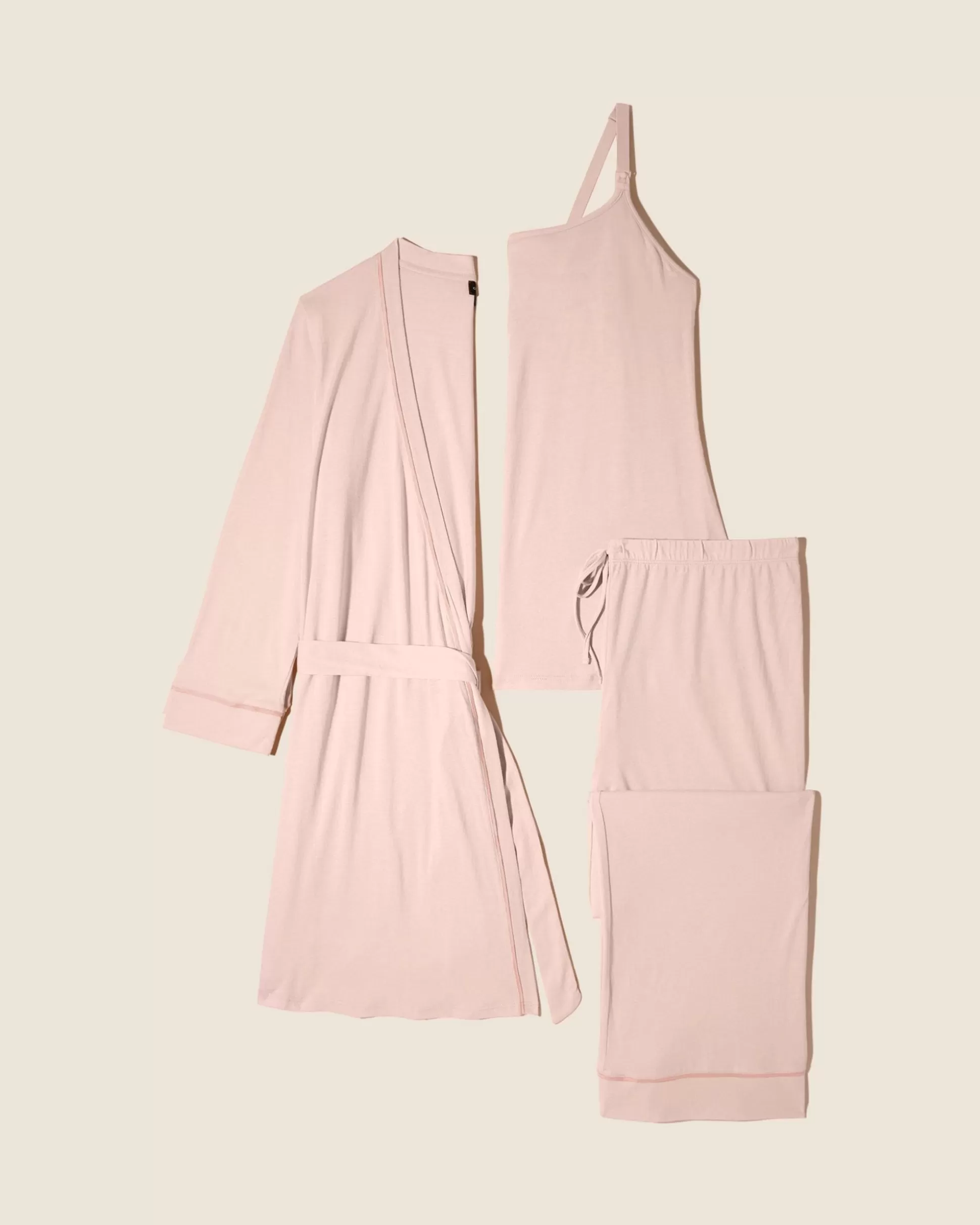 Cosabella Pj Sets | Nursing 3 Piece Pajama Set With Robe