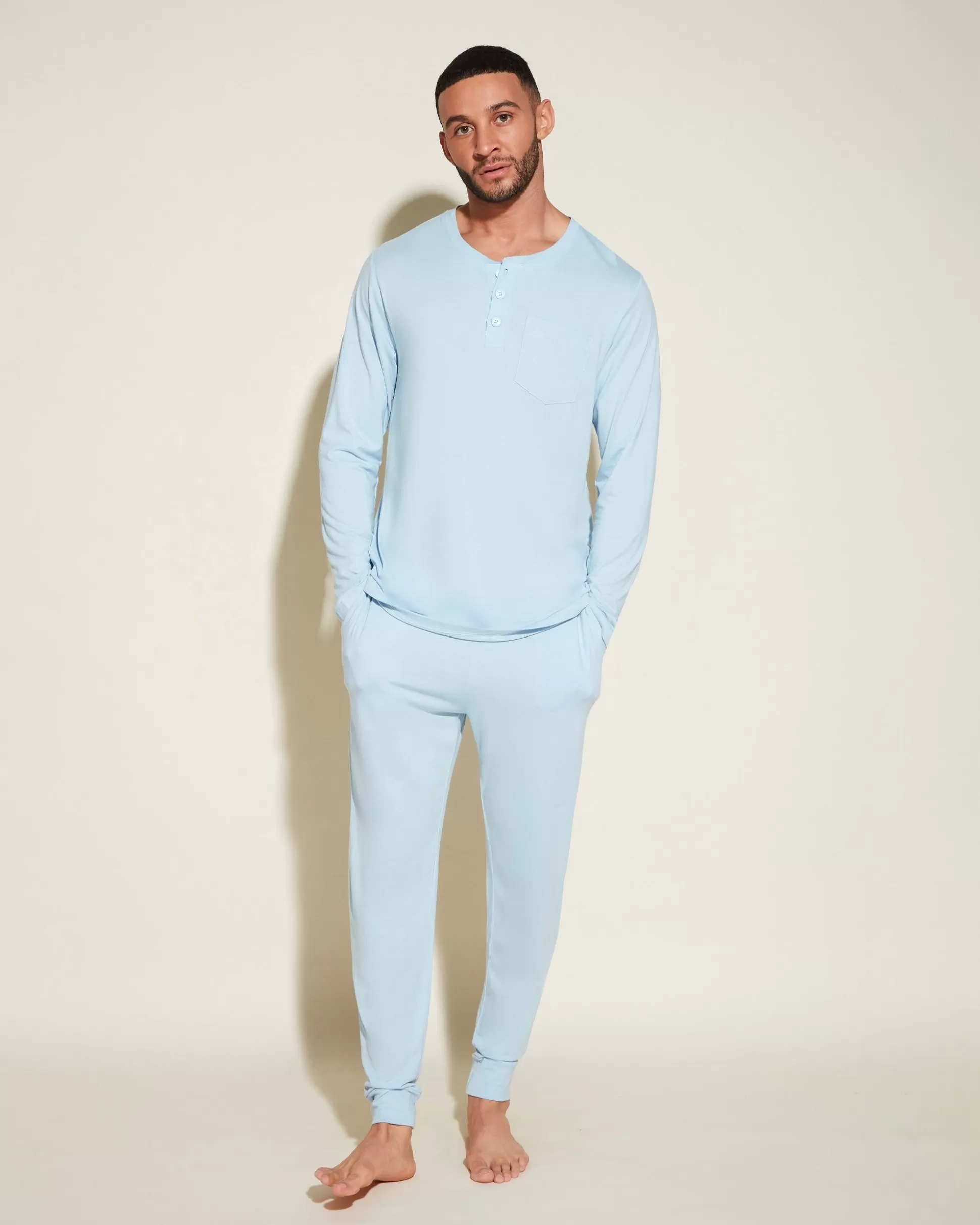 Cosabella Men'S Pj Sets | Pigiama Da Uomo Con Top Henley E Pantaloni Jogger