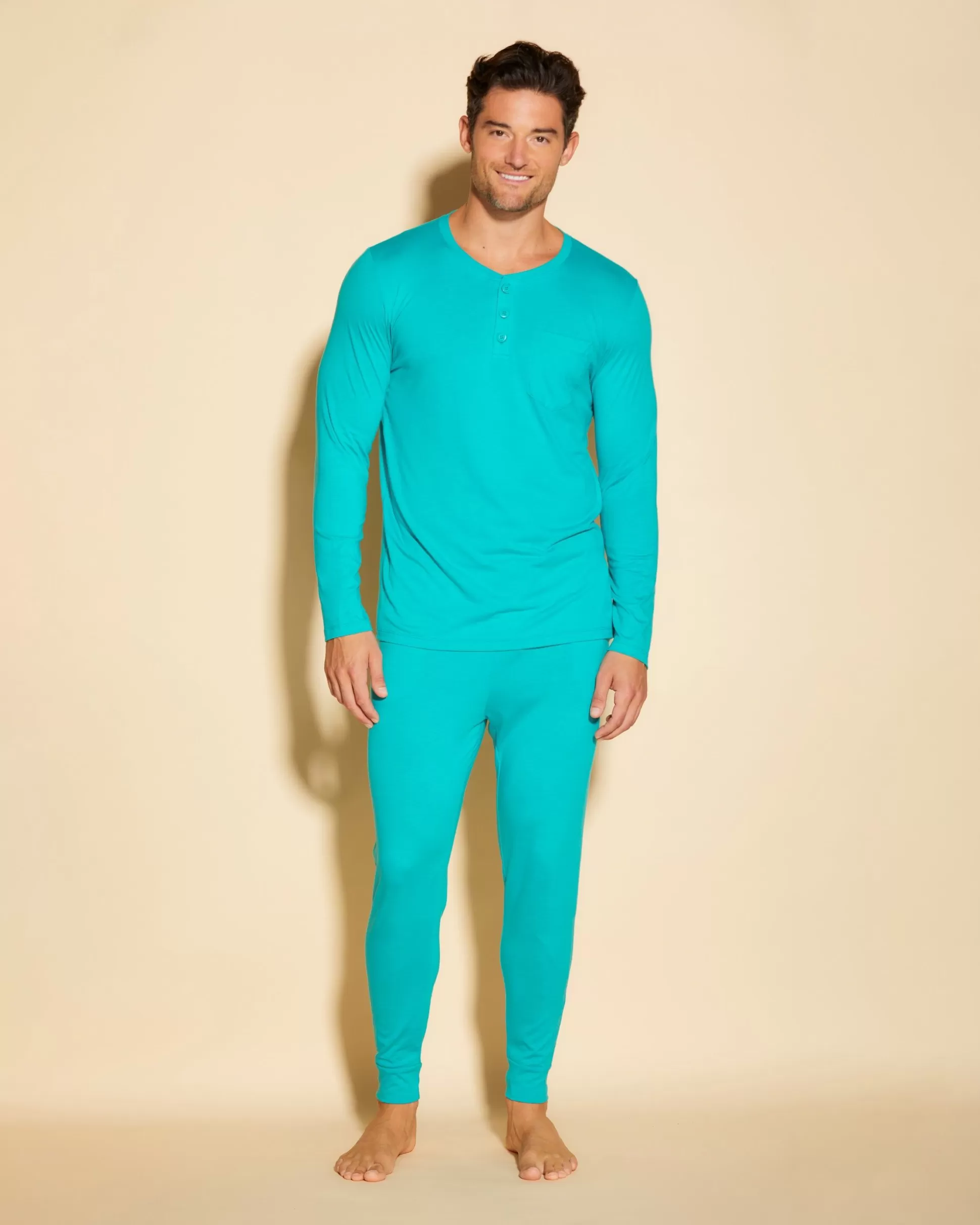 Cosabella Men'S Pj Sets | Pigiama Da Uomo Con Top Henley E Pantaloni Jogger