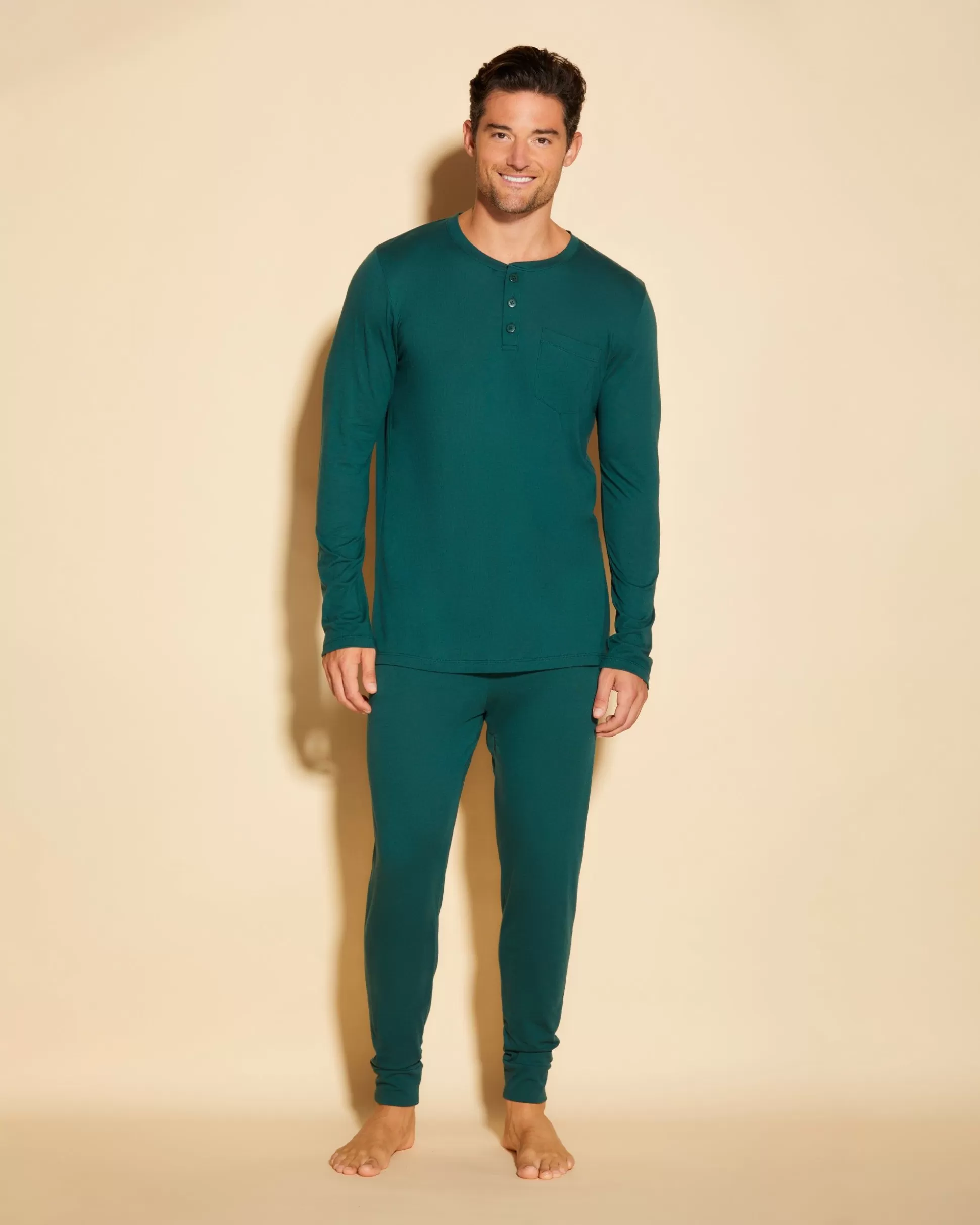 Cosabella Men'S Pj Sets | Pigiama Da Uomo Con Top Henley E Pantaloni Jogger