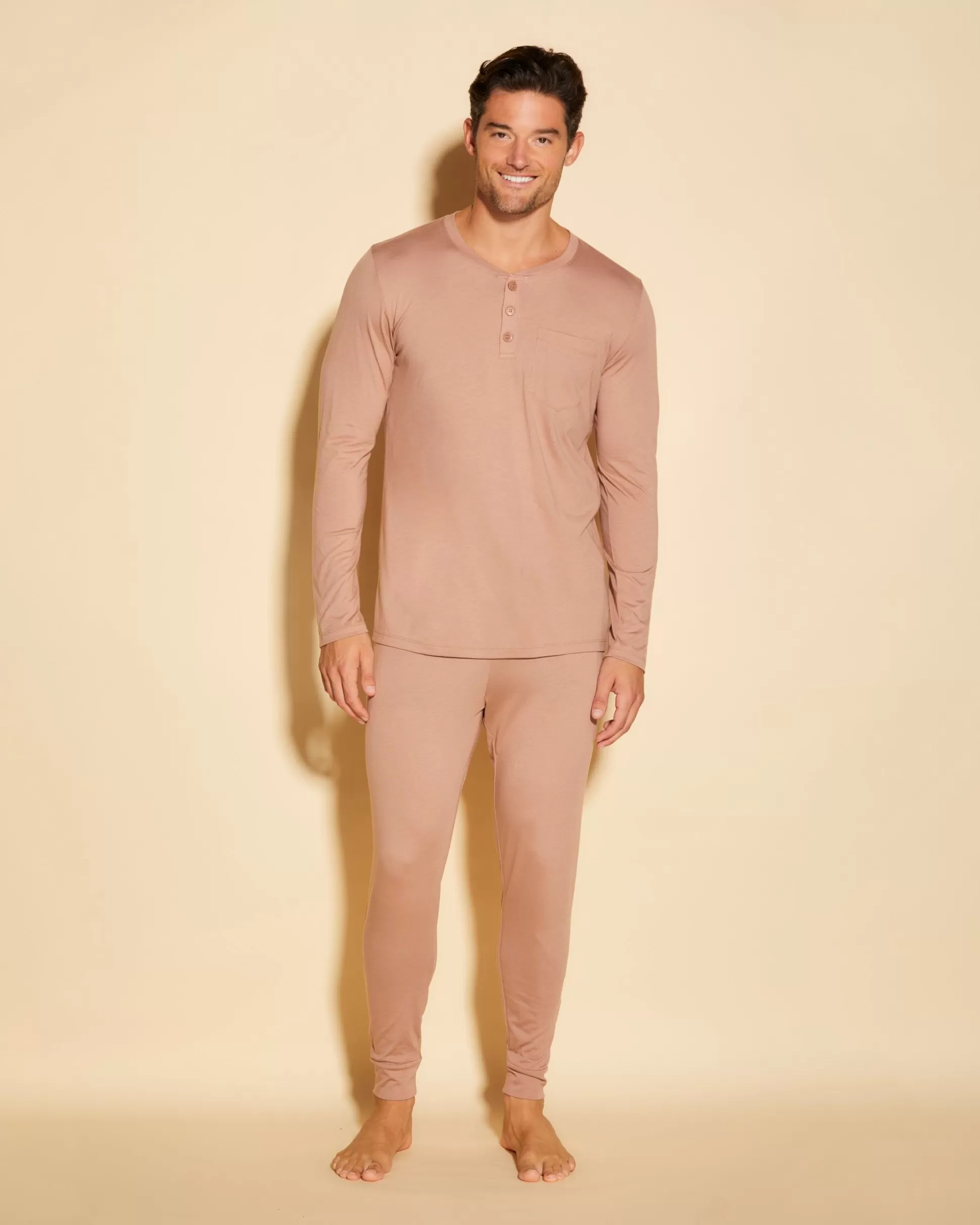 Cosabella Men'S Pj Sets | Pigiama Da Uomo Con Top Henley E Pantaloni Jogger