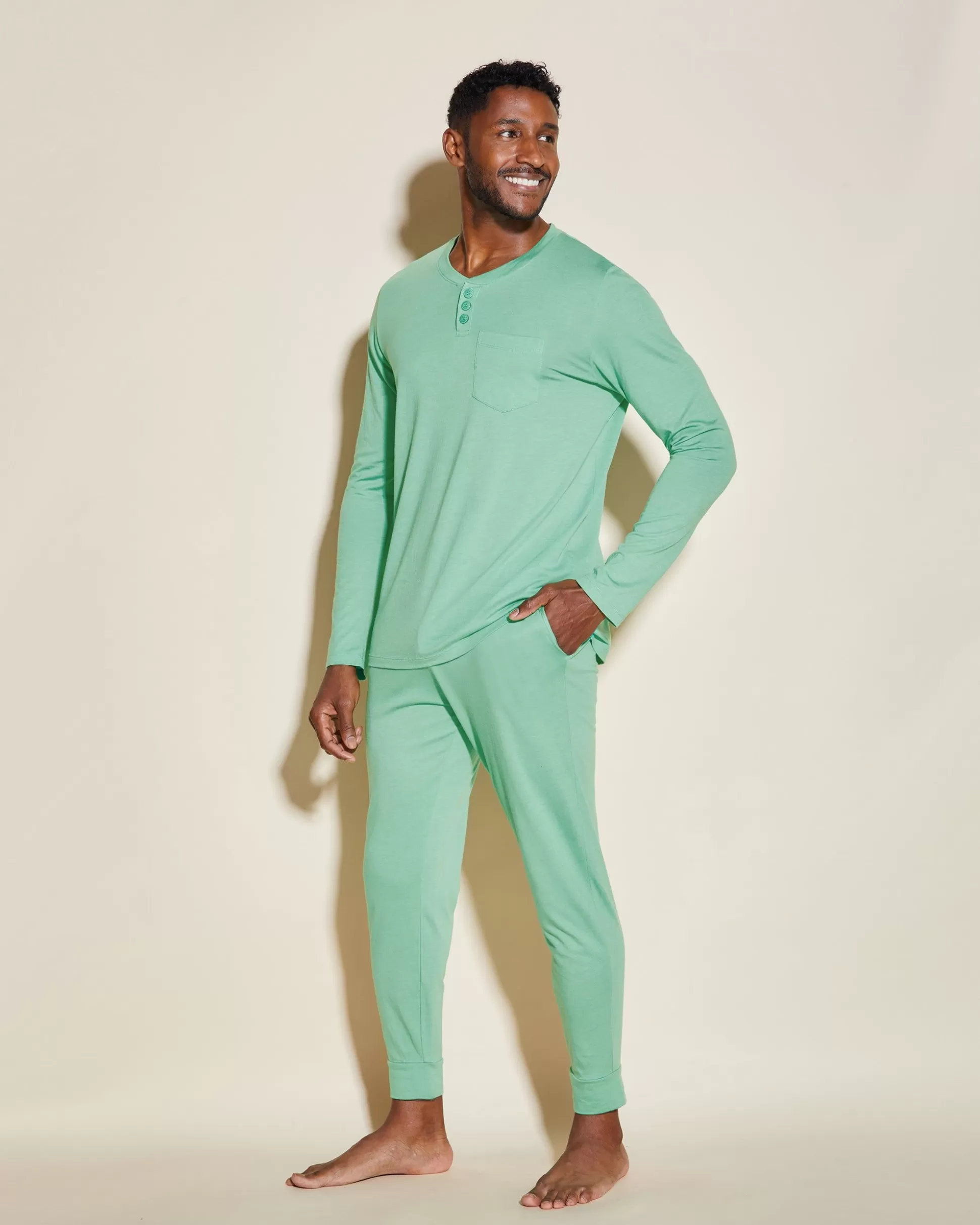 Cosabella Men'S Pj Sets | Pigiama Da Uomo Con Top Henley E Pantaloni Jogger