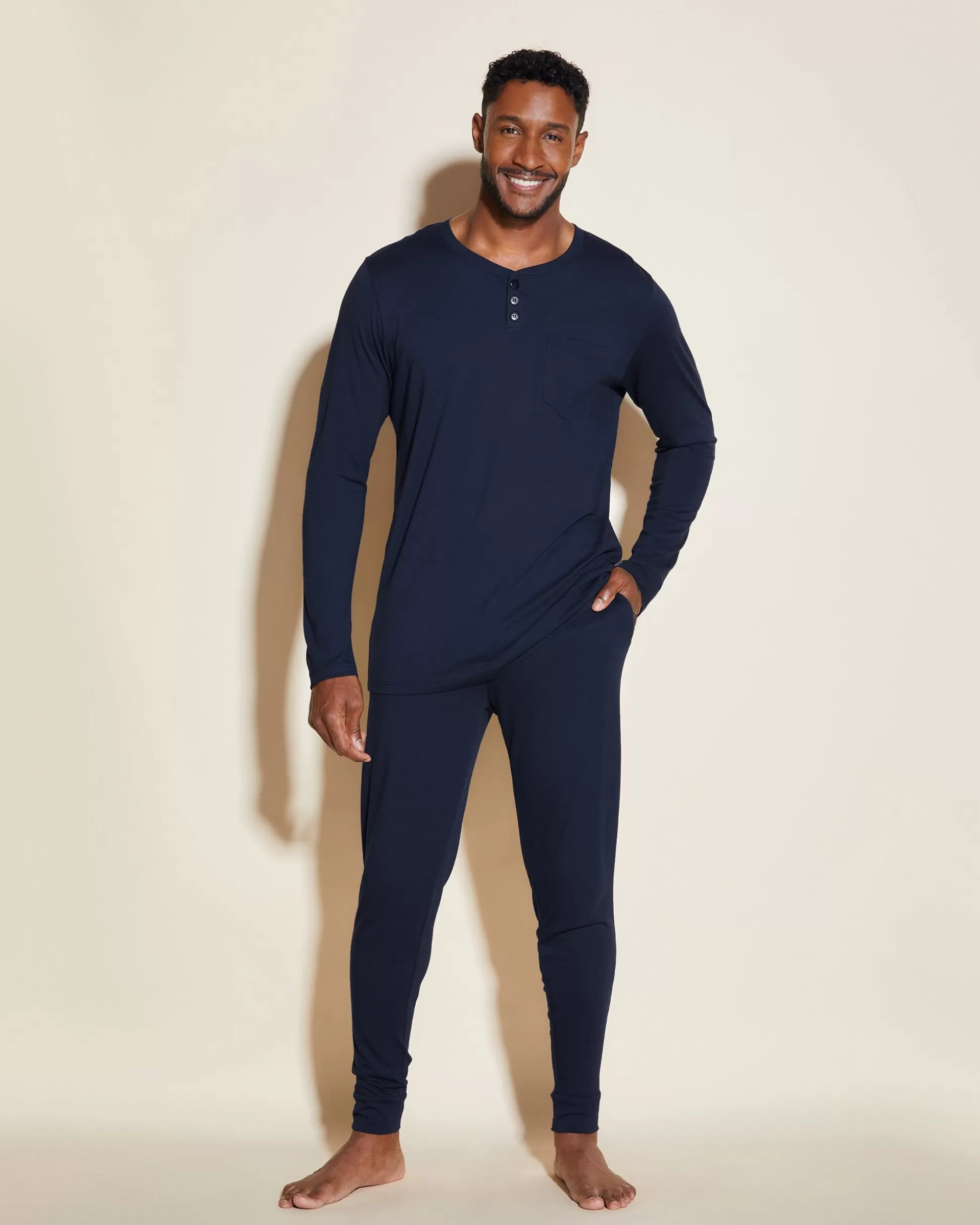 Cosabella Men'S Pj Sets | Pigiama Da Uomo Con Top Henley E Pantaloni Jogger