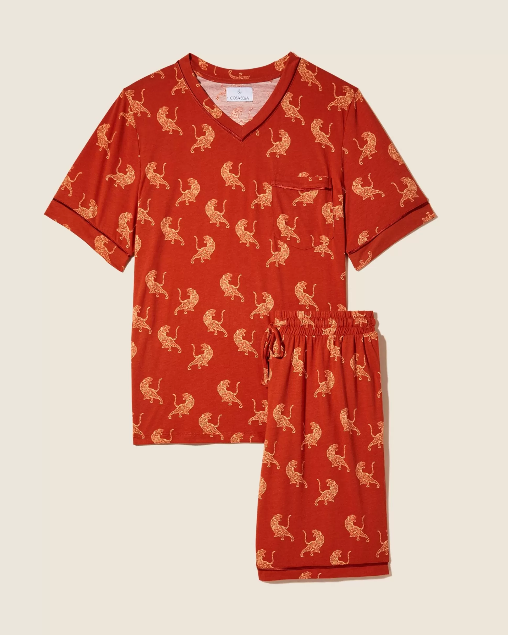 Cosabella Men'S Pj Sets | Pigiama Da Uomo Con Top Maniche Corte E Pantaloncini