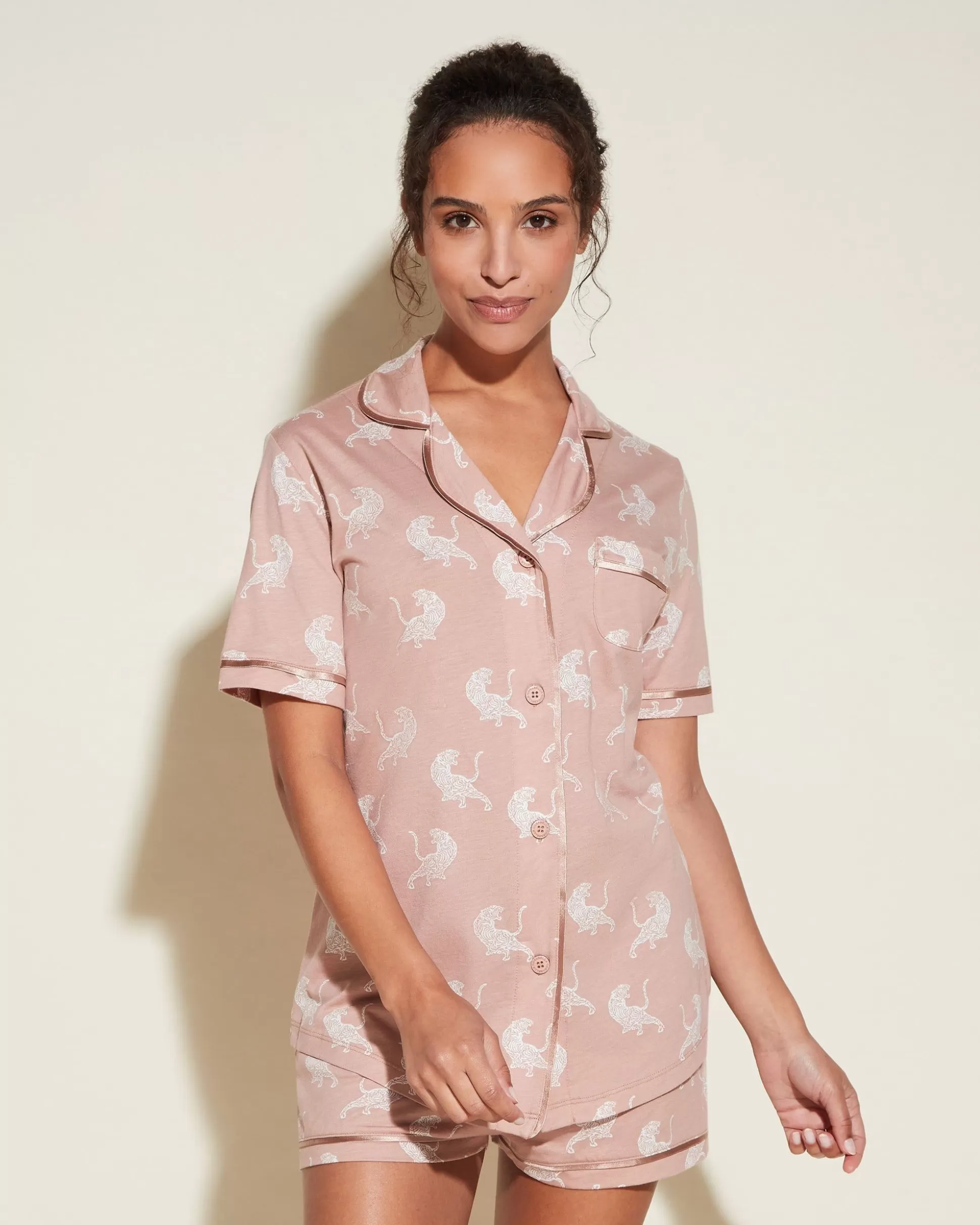 Cosabella Pj Sets | Short Sleeve Top & Boxer Pajama Set