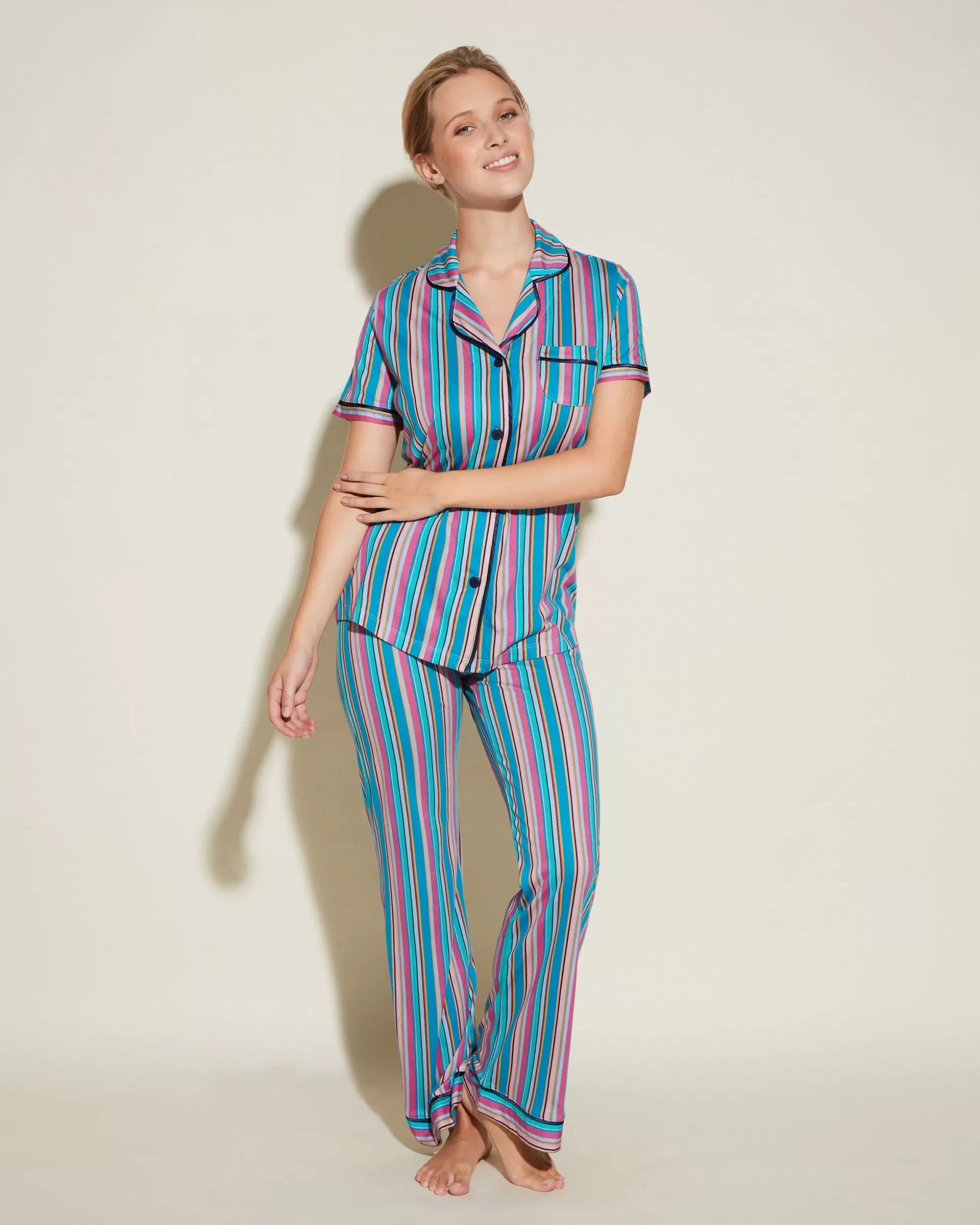 Cosabella Pj Sets | Short Sleeve Top & Pant Pajama Set