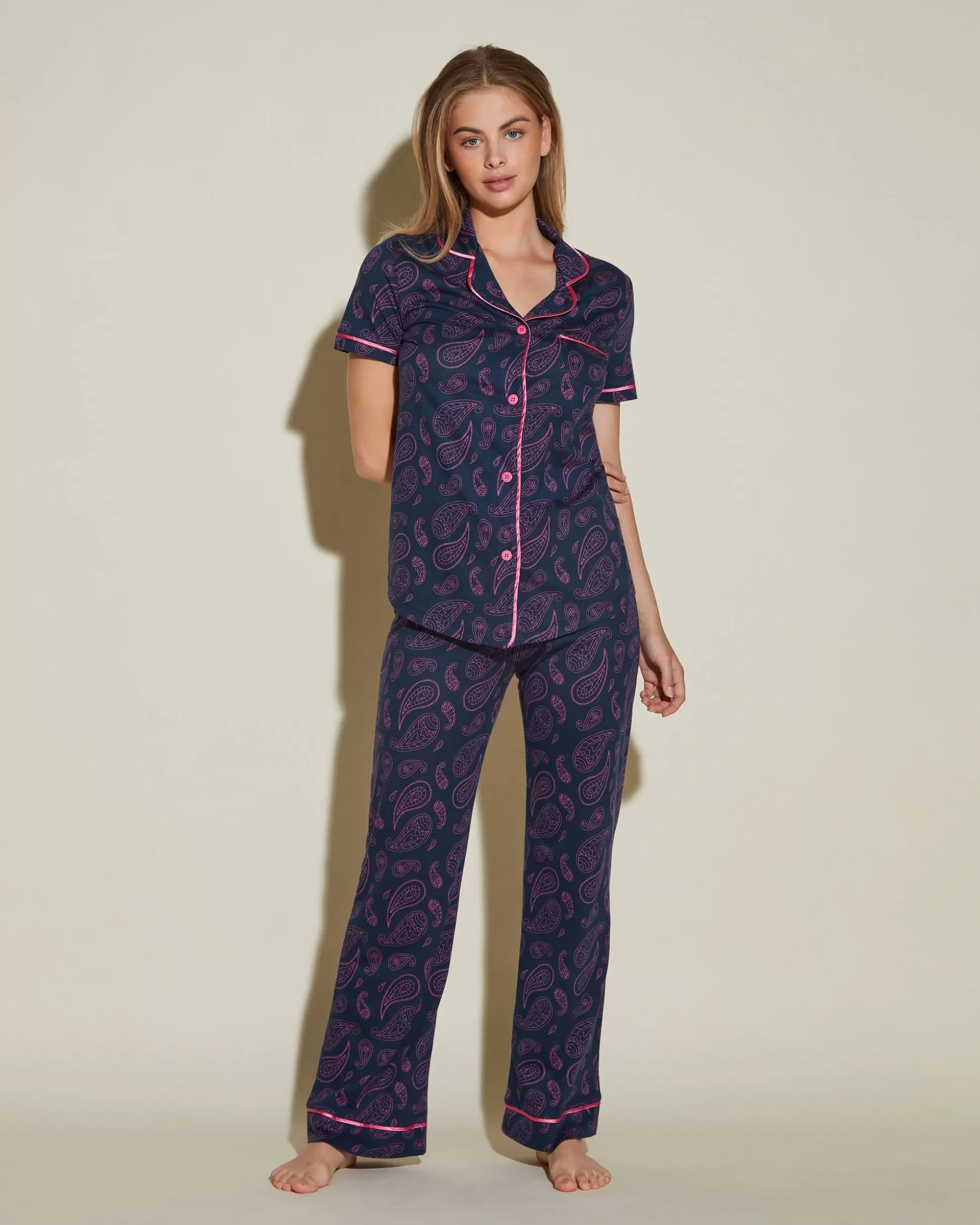 Cosabella Pj Sets | Short Sleeve Top & Pant Pajama Set